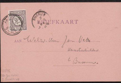 Postcard to Jan Veth