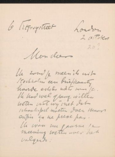 Letter to Jan Veth