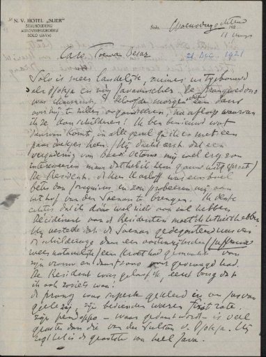 Letter to Anna Dorothea Dirks and Jan Veth