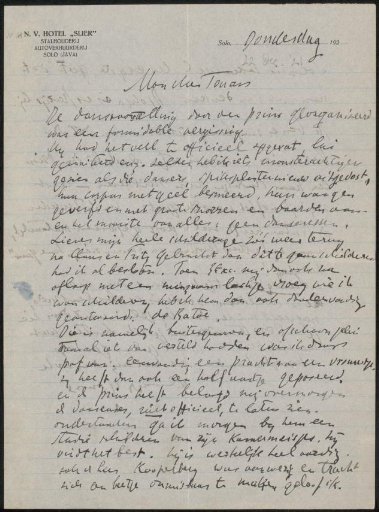 Letter to Anna Dorothe Dirks and Jan Veth