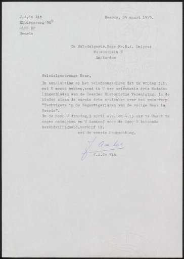 Letter to Daniel Apollonius Delprat