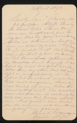 Letter to Jan Veth