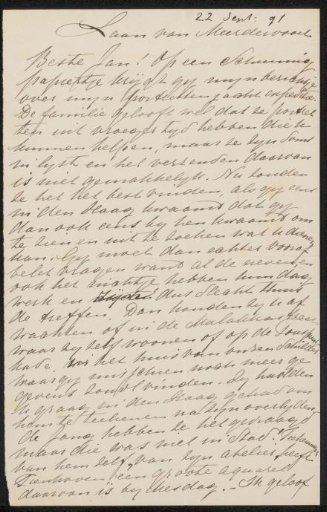 Letter to Jan Veth