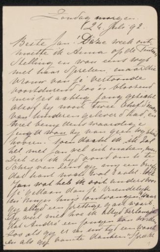 Letter to Jan Veth