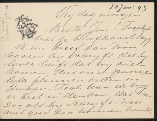Letter to Jan Veth