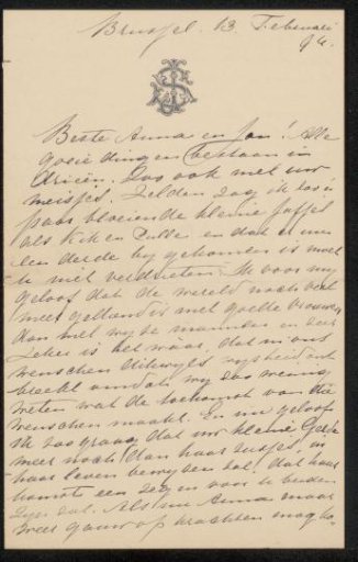Letter to Anna Dorothea Dirks and Jan Veth