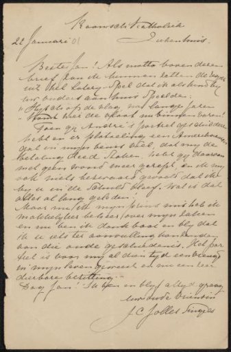 Letter to Jan Veth