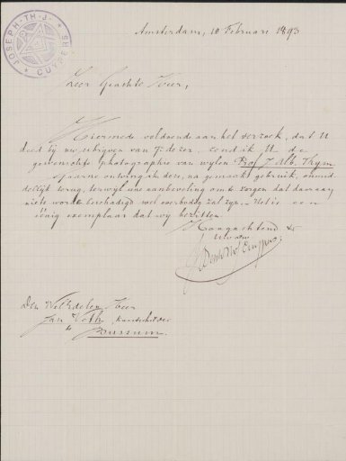 Letter to Jan Veth
