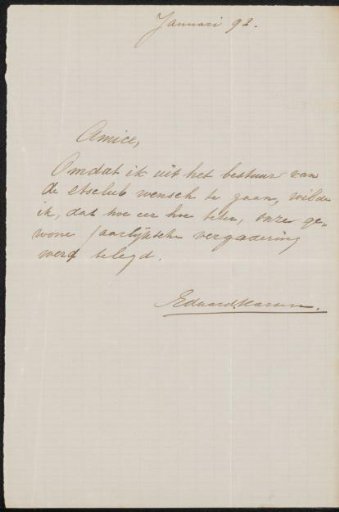 Letter to Jan Veth