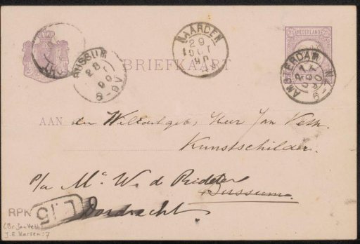Postcard to Jan Veth