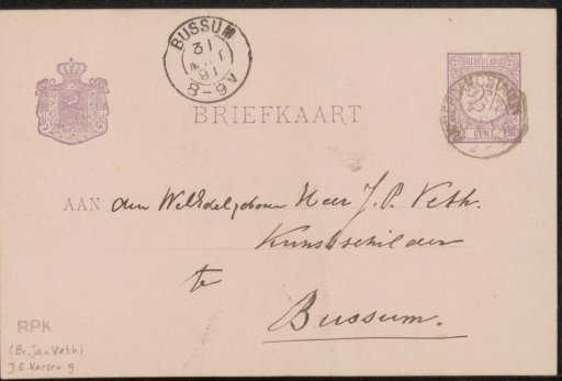 Postcard to Jan Veth
