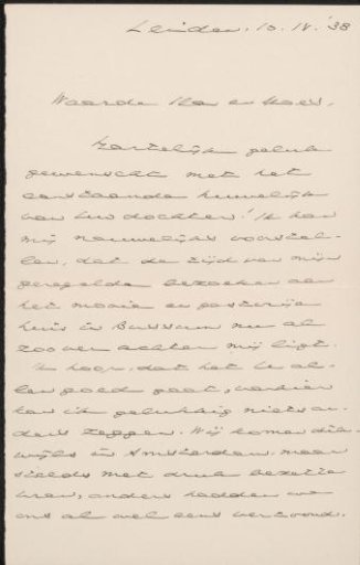 Letter to Alida Johanna Veth and Christiaan Moes