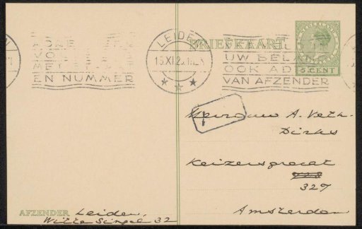 Postcard to Anna Dorothea Dirks