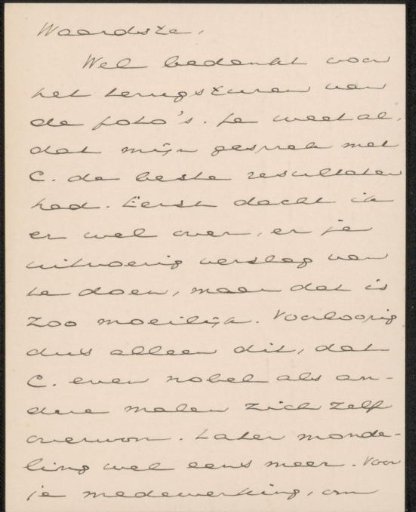 Letter to Jan Veth
