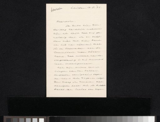 Letter to Jan Veth