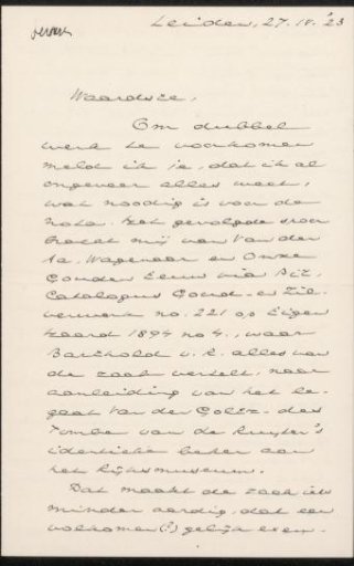 Letter to Jan Veth