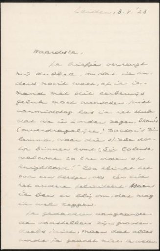 Letter to Jan Veth