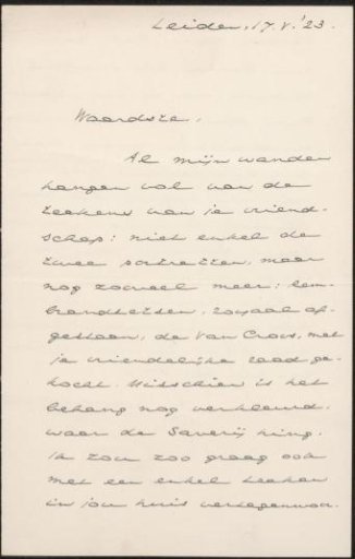 Letter to Jan Veth