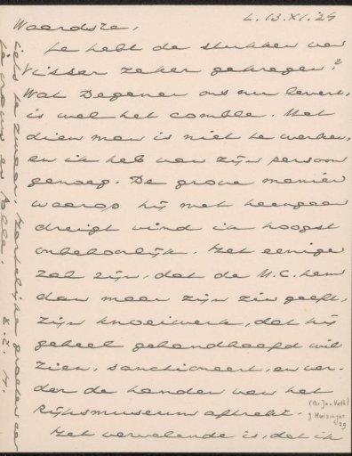 Letter to Jan Veth