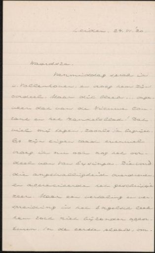 Letter to Jan Veth