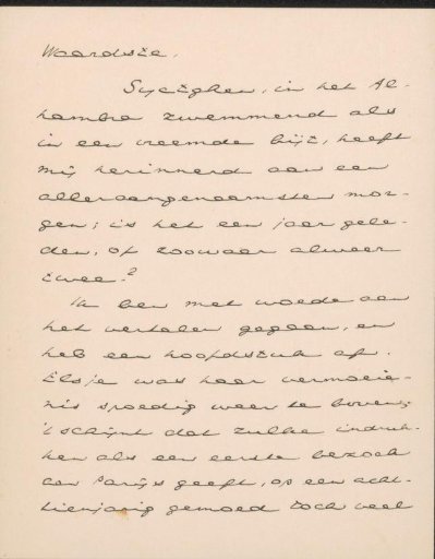 Letter to Jan Veth