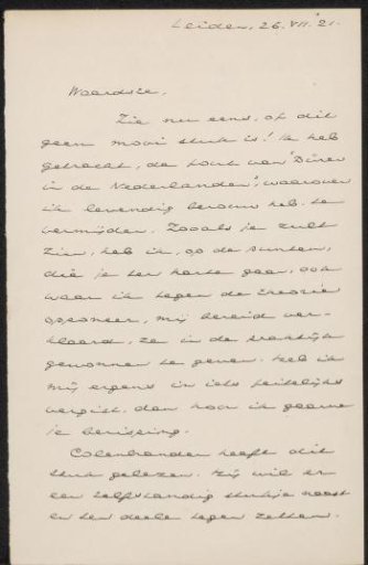 Letter to Jan Veth