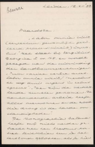 Letter to Jan Veth