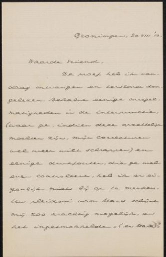 Letter to Jan Veth