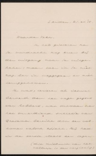 Letter to Jan Veth