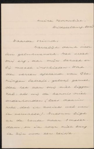 Letter to Jan Veth