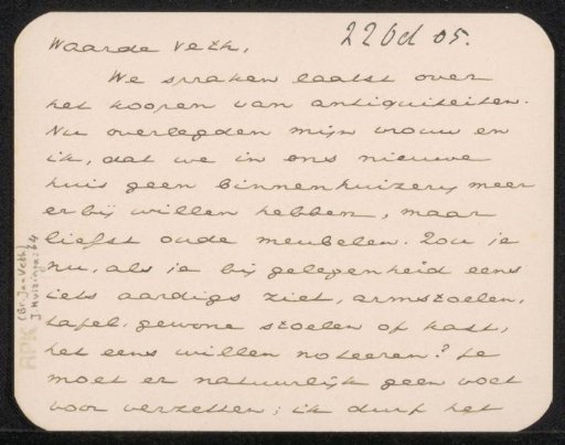 Letter to Jan Veth