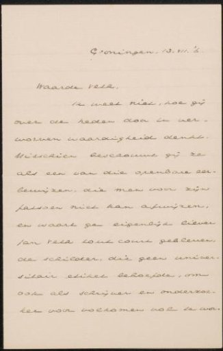 Letter to Jan Veth