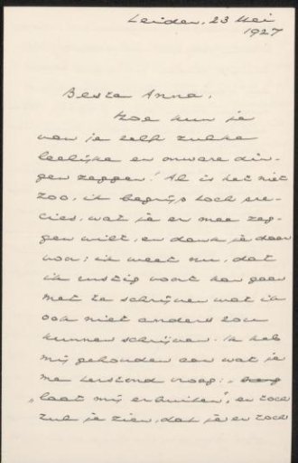 Letter to Anna Dorothea Dirks