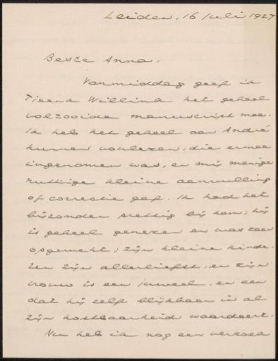 Letter to Anna Dorothea Dirks