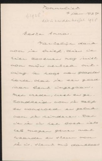 Letter to Anna Dorothea Dirks