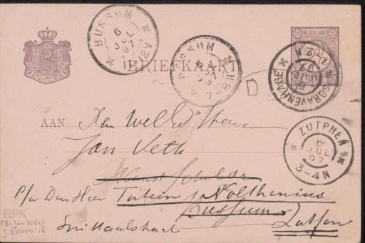Postcard to Jan Veth