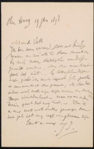 Letter to Jan Veth
