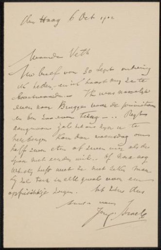 Letter to Jan Veth