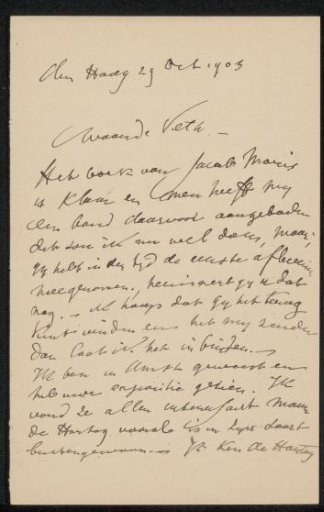 Letter to Jan Veth