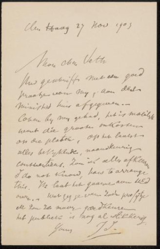 Letter to Jan Veth