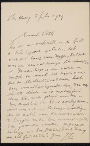 Letter to Jan Veth