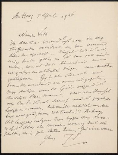 Letter to Jan Veth