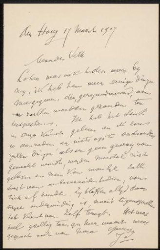 Letter to Jan Veth