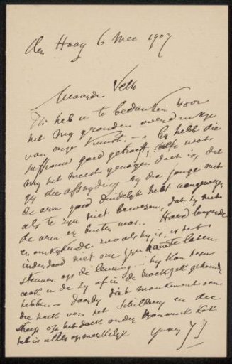 Letter to Jan Veth