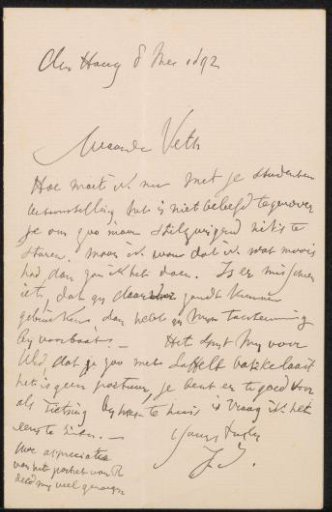 Letter to Jan Veth