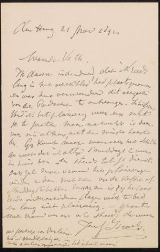 Letter to Jan Veth