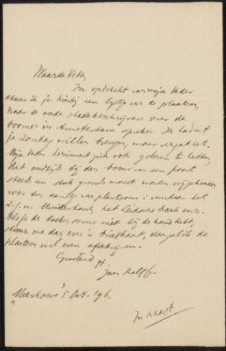 Letter to Jan Veth