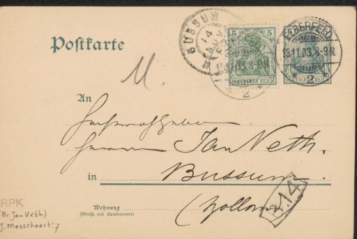 Postcard to Jan Veth