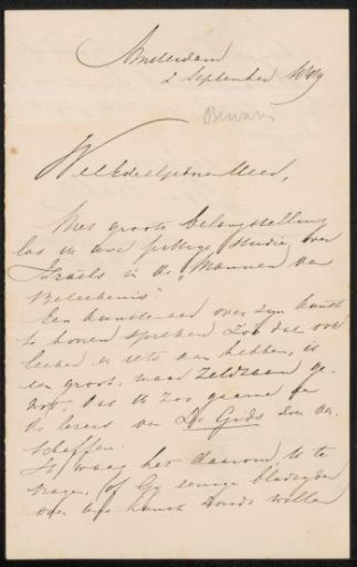 Letter to Jan Veth