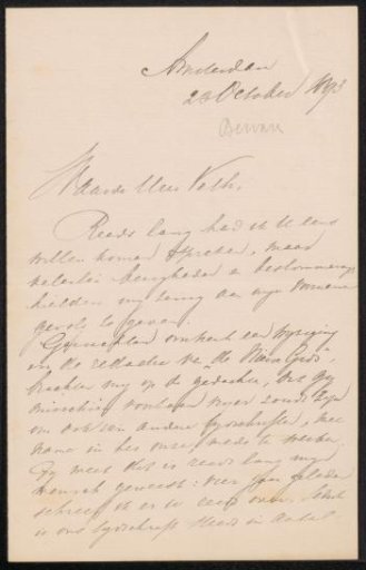 Letter to Jan Veth